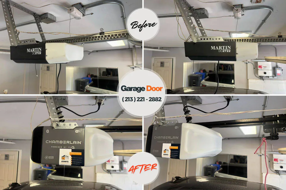 Before and after: garage door installation Connerton, FL